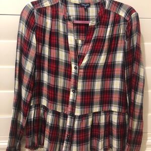 ADORABLE SPLENDID PLAID LONG SLEEVE TOP